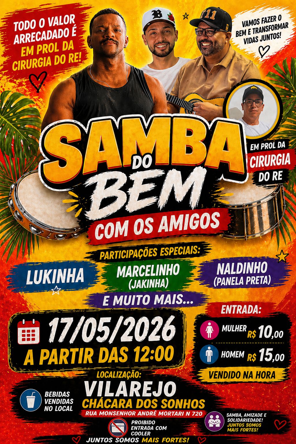  “Samba do Bem” será realizado na região no dia 17 de maio